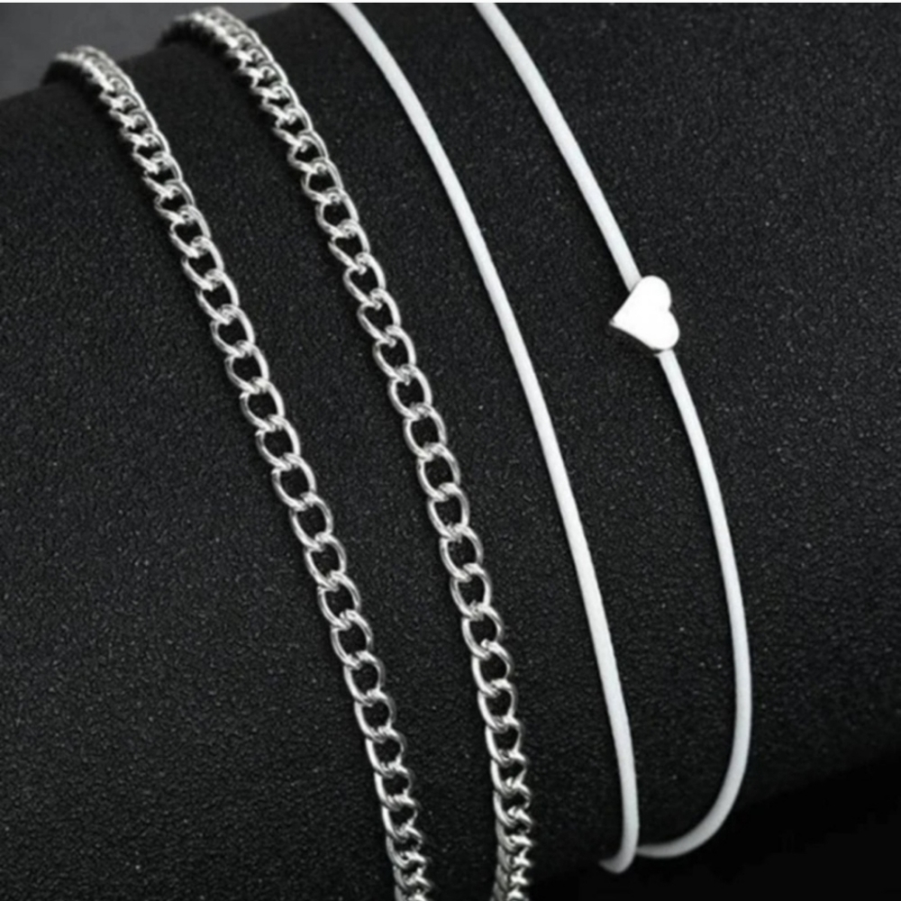 Brand New Layered Heart Ankle Bracelet - Picture 3 of 4